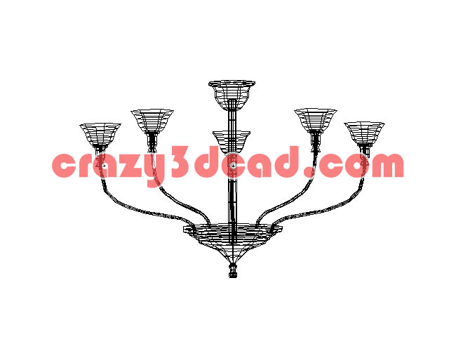 5 living room chandeliers Cad 3D model